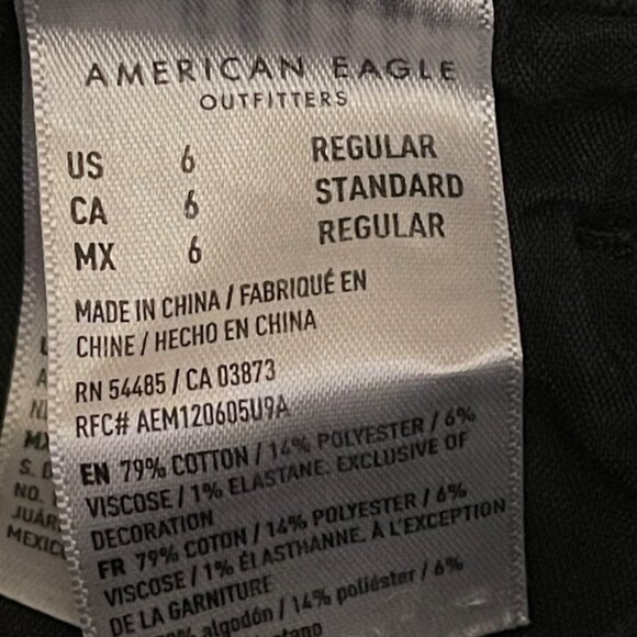 American Eagle Outfitters Womens Black Mom Jeans Size 6 Regular Cotton Blend Cas - Picture 5 of 16